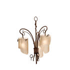 126c03 Brown Chandelier Tint Recycled Ice Glass Varaluz 3 Light