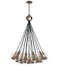 Dk89911 Brown Caviar 18lgt Nickel Smoke Glass Adjustable Chandelier Arteriors