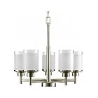Shades100w Brushed Bulbs Light Etched Chandelier Alexa Nickel White 5 Glass