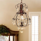 Bcy-71kj Brushed Oak Crystal Teardrop 1-light Chandelier