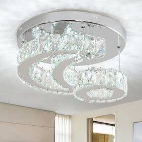 Cy-01 Brylokra 12 Inch Candelabros De Techo Cristal Modernos Lamparas Led Para Comedor Sala Cocina