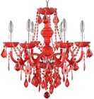 C873rd06 C873rd06- Hampton Bay Indoor Dimmable Chandelier Chrome Red Acrylic Accents Adjustable