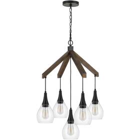 Fx-3787-5 Cal Lighting & Accessories And Watkins Chandelier Wood Dark Bronze