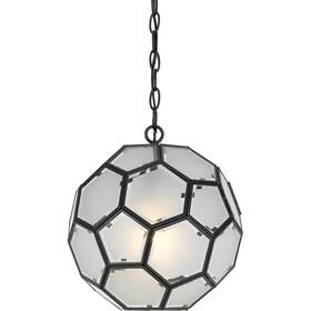 Cal Lighting Fx-3608-1p Pablo 1 Light 12 Inch Pendant Ceiling Black Glass