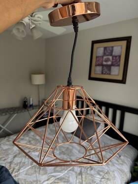 Up-1115-6-bs Cal Modern Metal Pendant Hanging Ceiling Light Fixture - Rose Gold Steel