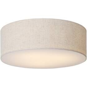 Calokes 762716406070 18-inch Large Flush Mount Ceiling Light Fixture With Fabric Shade Modern Dru