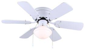 Canarm 062345122571 Twister 30-inch Hugger Ceiling Fan In White - Compact Design With 6 Reversibl