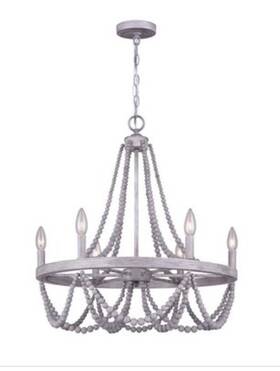 Ich1001a06bgy23 Canarm Six Light Chandelier In Gray By From The Kipling Collection