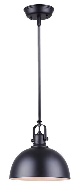 Ipl222b01bk Canarm Polo 1-light Pendant Light Black Finish With White Interior Transiti