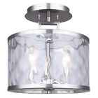 Isf677a03bn Canarm Isf677a03 Nickel Cala 3-light 12inch.w Semi-flush Drum Ceiling Fixture