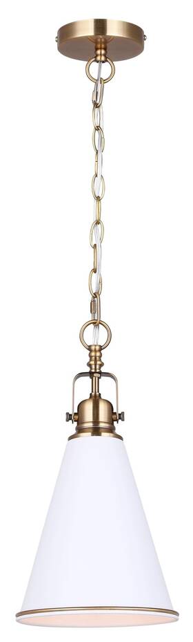 Mln-gw01 Canarm Ltd. Melrose Lane 1-light Pendant Light White Gold Cone Shade Adjustable