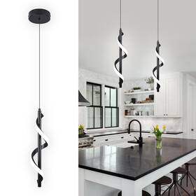 Caneoe 748452958990 13w Modern Spiral Led Pendant Light Fixture Cold White 5500k Minimalist Integrat