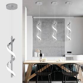 Caneoe 748452960481 Modern Led Pendant Light Fixture 5500k Cool White Spiral Integrated Hang