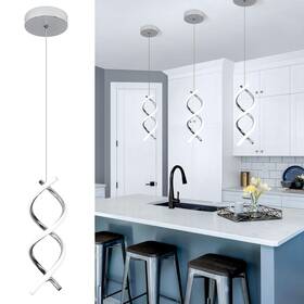 Caneoe 774388465279 Spiral Led Pendant Light Fixture 15w Cold White Modern Integrated H