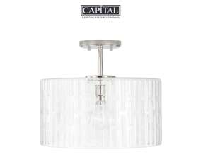 241311pn Capital Lighting Emerson 15 Inch W Semi-flush Drum Ceiling - New