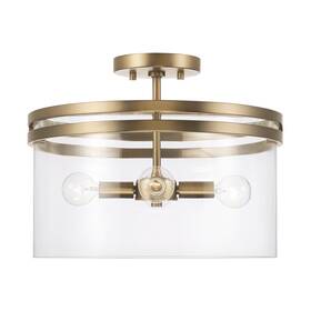 248741ad Capital Lighting 248741 Fuller 4 Light 15 Inch W Semi-flush Drum - Brass