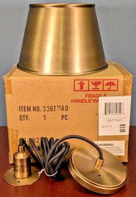 336711ad Capital Lighting One-light Mini Pendant Brass Shade Black Cord 9.5 Inch W