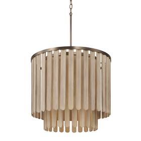 355651dr Capital Lighting 355651 Jada 5 Light 24 Inch W Wood Pendant - Dark Brass