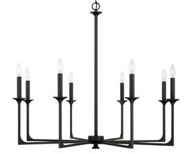 437381bi Capital Lighting 437381 Clint 8 Light 38 Inch W Taper Candle - Grey