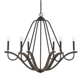 Capital Lighting 447661ck 447661 Clive 6 Light 36 Inch W Candle Style - Carbon Grey / Black