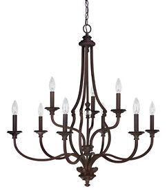 4709bb-000 Capital Lighting 4709-000 Bronze Leigh 9-light 34inch.w Candle Style Chandelier