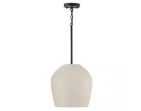 Hcf-2805-11-bnhd-1 Capital Lighting Della 100-watt Terracotta Ivory And Matte Black Handcrafted Medium Pendant Light