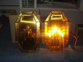 D-207.296 Carson Lighting/ul Vintage 10 Light Wall Mount Fixture Amber Color Glass 20 Inch X12 X4
