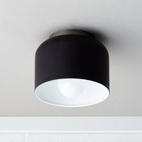 Cb2 F9055c.w Bell Flush Mount Oyster Hall Ceiling Light Fixture Black White And Sliver