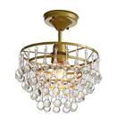 Ce102m Semi Flush Mount Crystal Ceiling Light Fixture Gold Modern Small