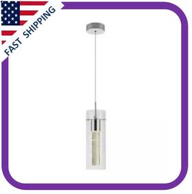 412005 Cedar Hill 1-light Glass Led Clear Cylinder Pendant