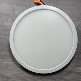 742558 Ceiling Light Flush Mount Led 12w Round Flat 7.5 Inch Dimmable White Color