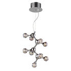 30024 Century Glass 9 Elk Molecular Light Modern Chrome Mid Chandelier