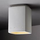 Cer-6115-bis Ceramic Flush-mount Lighting Group Justice 1 Bisque Shade Design