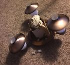 Cf114 Wolfe Lamp Nos Vintage Western Antique Copper Wagon Wheel Hanging