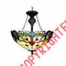 Ch18767iv18-uh2 Chloe Tiffany Style Stained Glass Victorian 2 Light Inverted Pendant Fixture 18 Shade 013964815290