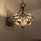Ch3t983rf20-uh3 Chloe Stained Glass Light Roses Inverted Ceiling Pendant 602573223758