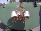 Crystals3 Chandelier Gold Lamp Leaf