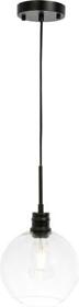 Ld6204bk Chandelier Emett 1-light Clear Black Glass Wire Medium E26 40w