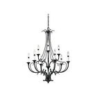 F2534 Chandelier Wrought Iron 6 Light Up Feiss 9 3 Murray Lighting Black Fr