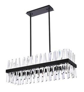 Chandeliers4less 196683001363 Crystal Chandelier Black Kitchen Island Dining Room Ceiling Light Fixture 36 Inch