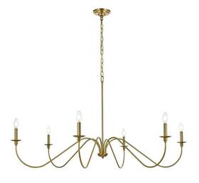 Chandeliers4less 196683015087 Chandelier Large 6 Light Fixture Satin Gold Farmhouse Foyer Dining Room 54 Inch