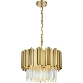 Chandeliers4less 196683037737 Crystal Chandelier Light Fixture High Quality Satin Gold Living Dining Room 16 Inch
