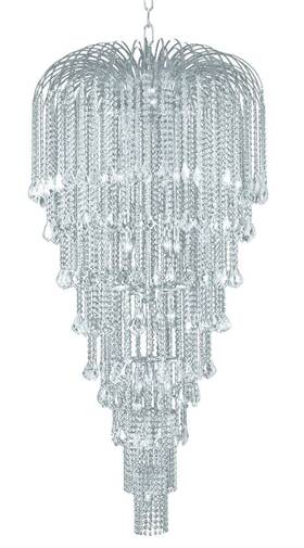 Chandeliers4less 643690997610 Chrome And Crystal Chandelier Foyer Entryway Dining Room 23 Light Fixture 70 Inch