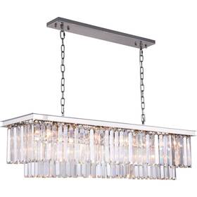 Chandeliers4less 842814115019 Large Crystal Chandelier Fixture Polished Nickel Dining Room Kitchen Island 50 Inch