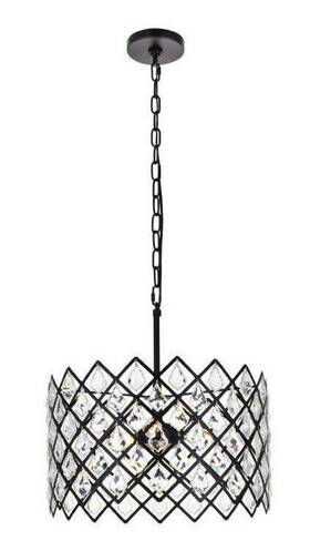Chandeliers4less 842814193239 Black Crystal Chandelier Pendant Modern Dining Room Kitchen Fixture 3 Light 16 Inch