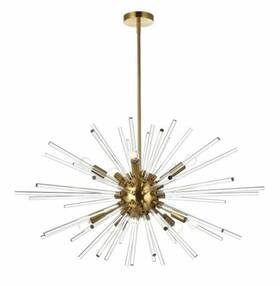 Chandeliers4less 842814196834 Chandelier Glass Rods Goldish Sputnik 10 Light Fixture Dining Room Foyer 36 Inch