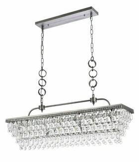 Chandeliers4less 842814197770 Crystal Chandelier Antique Silver Light Fixture Dining Room Kitchen Island 40 Inch