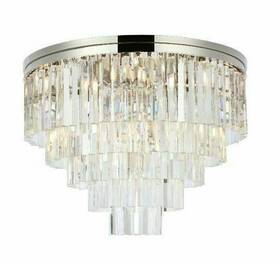 Chandeliers4less 848145005500 Crystal Flush Mount Polished Nickel Kitchen Living Or Dining Room 17 Light 32 In