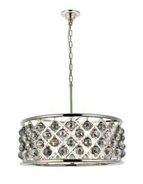 Chandeliers4less 848145014120 Crystal Chandelier Light Fixture Polished Nickel Foyer Or Dining Room 25 Inch