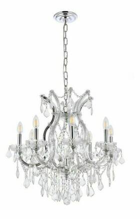 Chandeliers4less 848145050135 Chrome And Crystal Chandelier Light Fixture Foyer Or Dining Room Ceiling Hanging
